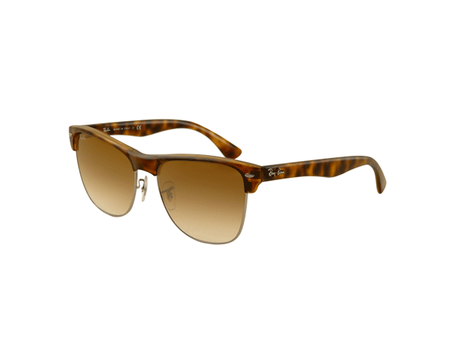 Ray-Ban Clubmaster Oversized Demi Shiny Havana/Gunmetal Crystal Brown  Gradient - RB4175 878/51 - Lunettes de soleil - IceOptic