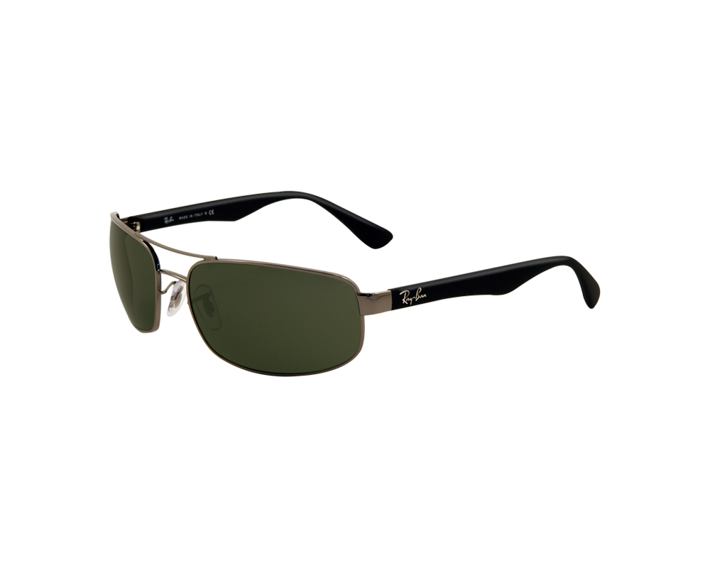 RayBan RB3445 Gunmetal CrystalGreen RB3445 004 Sunglasses IceOptic