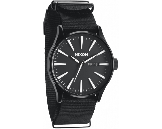 NIXON THE SENTRY ALL BLACK NYLON