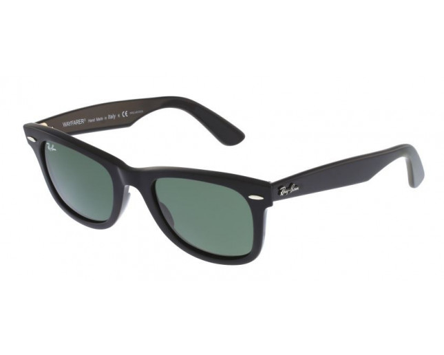 Ray-Ban Original Wayfarer Sunglasses Black/Crystal Green at