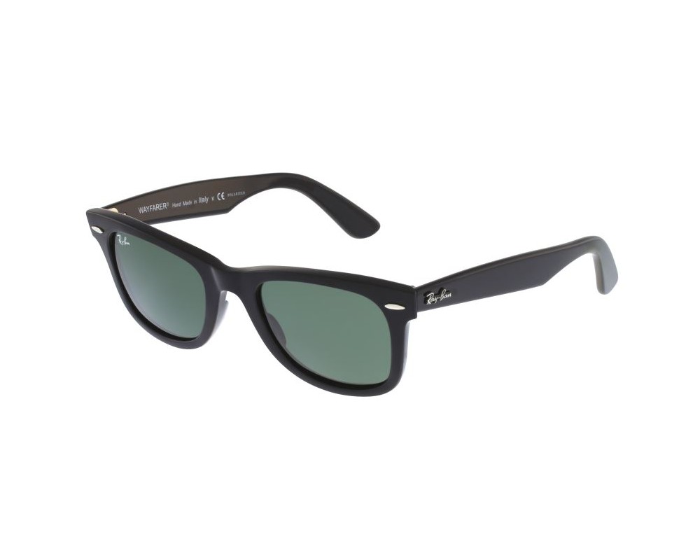 Ray Ban Original Wayfarer Black Crystal Green Polarized Rb2140 901 58 Sunglasses Iceoptic