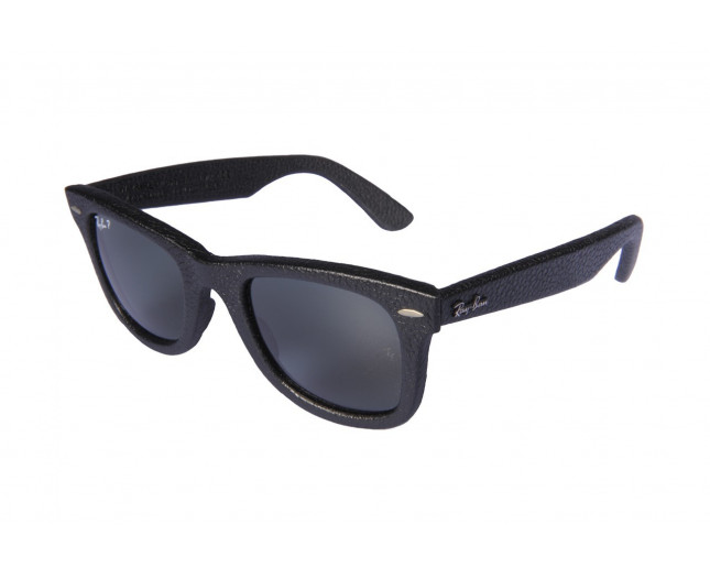 Ray-Ban Original Wayfarer Leather Black Leather Used Polarised Neophan  Green - RB2140QM 1152/N5 - Lunettes de soleil - IceOptic