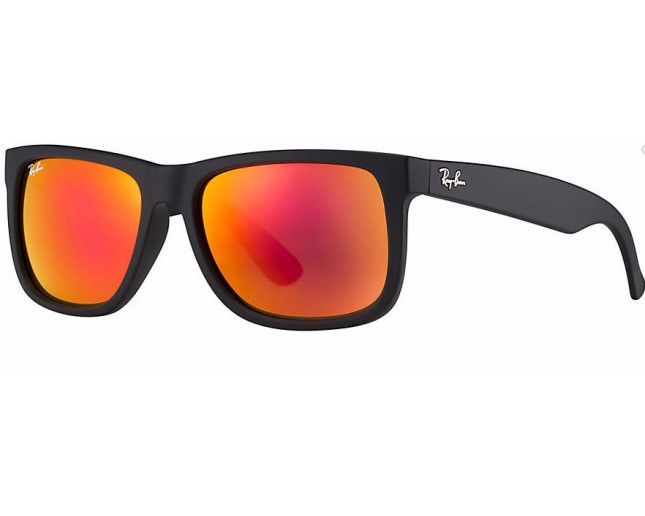 Ray Ban Justin Rubber Black Brown Mirror Orange