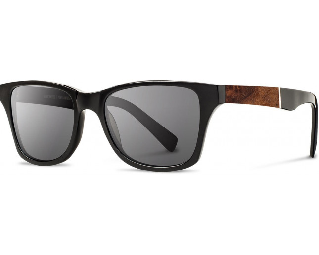 Shwood Acetate Canby Black/Elm burl-Grey polarisé