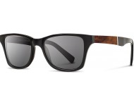 Shwood Acetate Canby Black/Elm burl-Grey polarisé