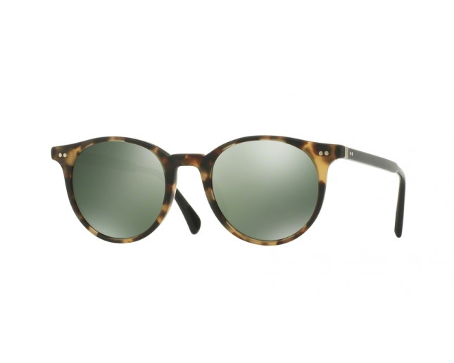 Oliver Peoples Delaray Sun Semi Matte Hickory Tortoise Semi Mat Black Crystal Silver Mirror