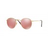 Ray-Ban Round Metal Shiny Gold Crystal Copper Flash