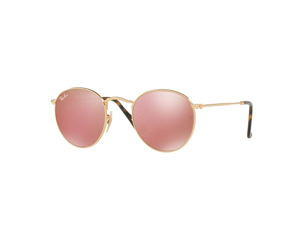ray ban round metal copper