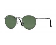 Ray-Ban Round Metal Matte Gunmetal Crystal Green 