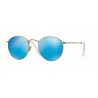 Ray-Ban Round Metal Matte Gold Blue Mirror Polar 