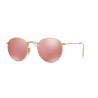 Ray-Ban Round Metal Matte Gold Brown Mirror Pink