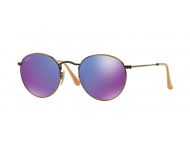 Ray-Ban Round Metal Demiglos Brushed Bronze Demi Shiny Mirror Violet
