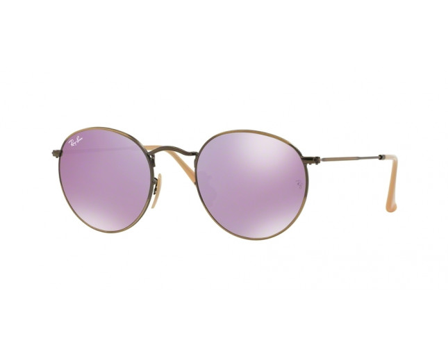 ray ban round metal flash lenses