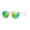 Ray-Ban Round Metal Matte Gold Green Mirror Polar 