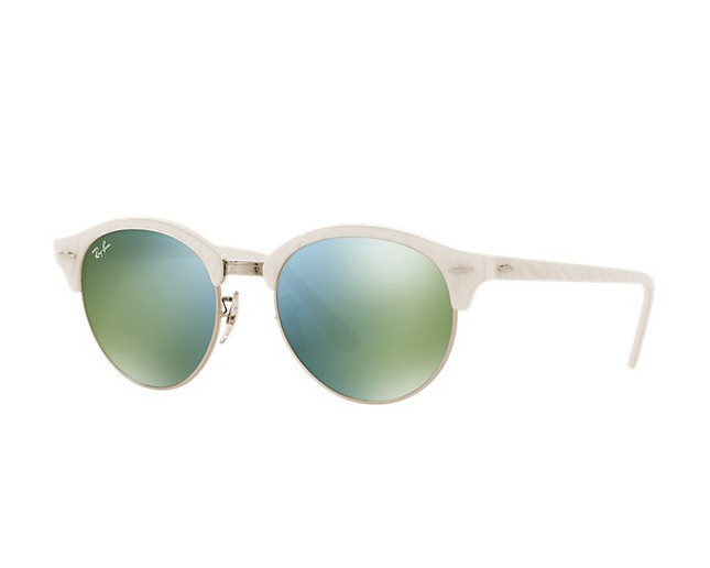 Ray-Ban RB4246 Top Wrinkled white on white-Green mirror green