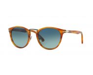 Persol 3108S Typewriter Edition Striped Brown Polarized Blue Faded