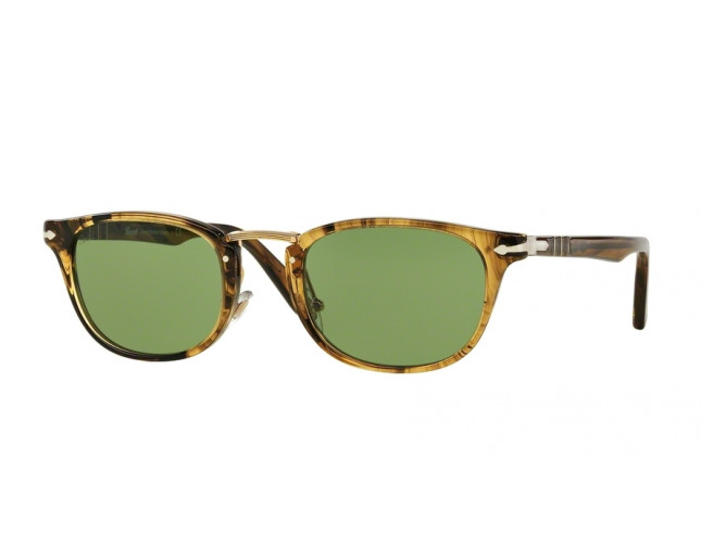 Persol 3127S Striped light brown Crystal Green PO3127S 1021 4E ICE Sunglasses IceOptic