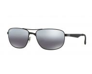 Ray-Ban RB3528 Matte Black Plastic Grey Mirror Silver Gradient Polar