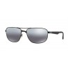 Ray-Ban RB3528 Matte Black Plastic Grey Mirror Silver Gradient Polar