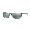 Ray Ban RB3534 Matte Gunmetal Crystal Green Mirror Silver