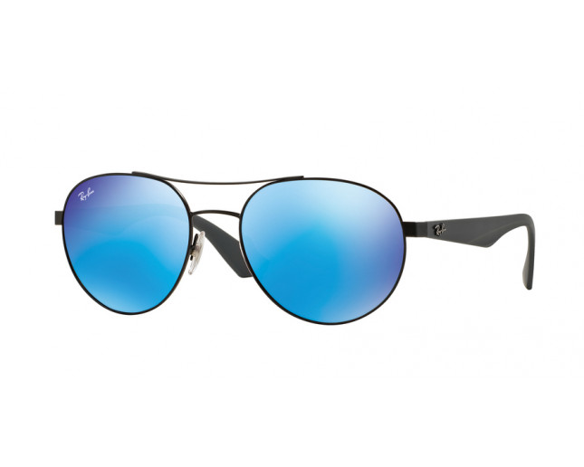 ray ban new wayfarer matte black blue mirror