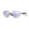 Ray-Ban RB3536 Matte Silver Plastic Green Mirror Lilac