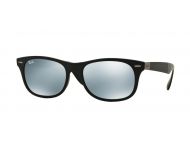 Ray Ban New Wayfarer Liteforce Folding Matte Black Plastic Green Mirror Silver