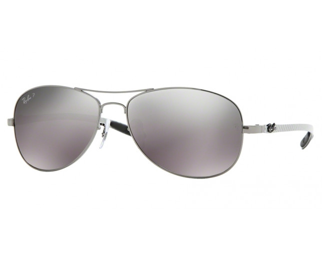 Ray-Ban RB8301 Gunmetal Crystal Polar Gray Mirror Silver Gray - RB8301  004/N8 - Sunglasses - IceOptic