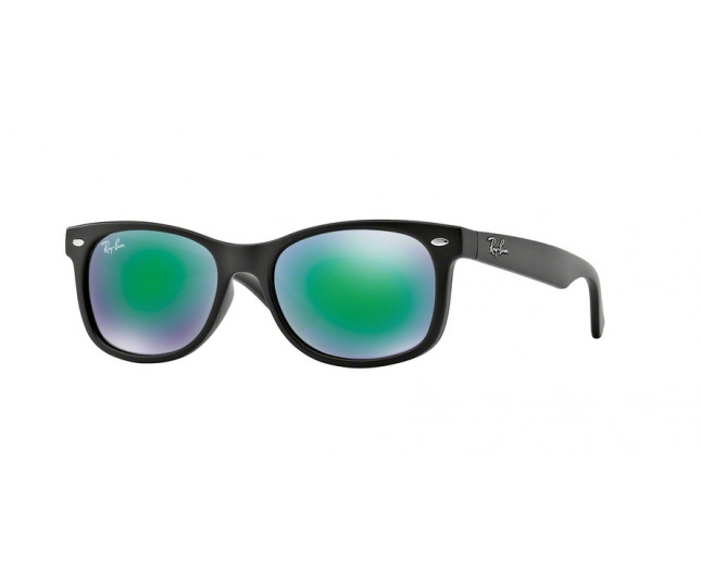 Ray-Ban RJ9052S Matte Black Plastic Light Green Mirror Green