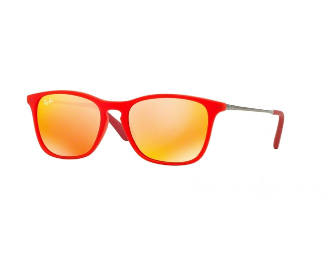 Ray-Ban RJ9061S Red Fluo Trasp Rubber Plastic Brown Mirror Orange