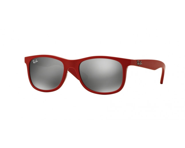 Ray Ban 9062S Matte Red Plastic Grey Mirror Silver