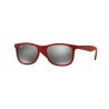 Ray Ban 9062S Matte Red Plastic Grey Mirror Silver