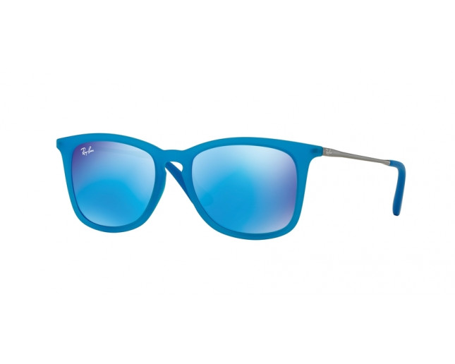 Ray Ban 9063S Azure Fluo Trasp Rubber Plastic Light Green Mirror Blue