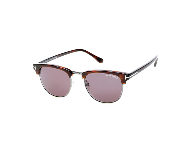 Tom Ford Henry Shiny Gunmetal Shiny Dark Havana Dark Grey Lenses