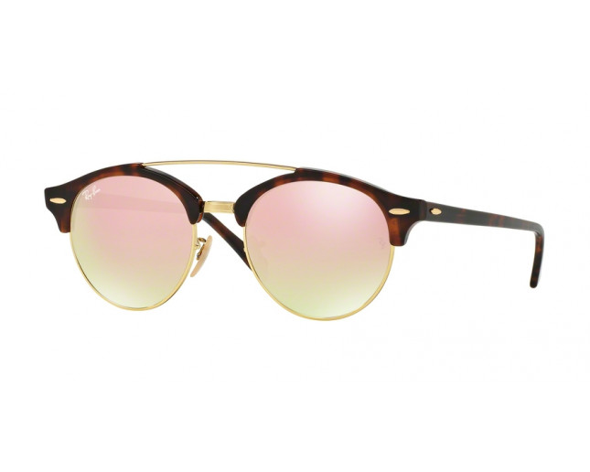 ray ban round double bridge copper gradient flash