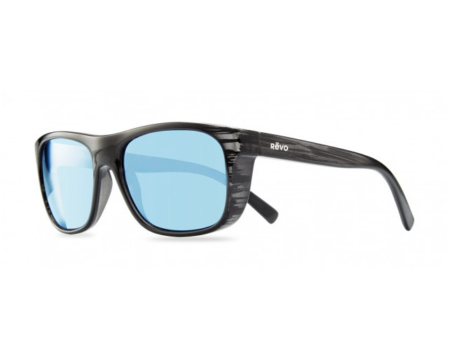 Revo Lukee Black Woodgrain Blue Water Serilium Polarized RE1020 01 BL Sunglasses IceOptic