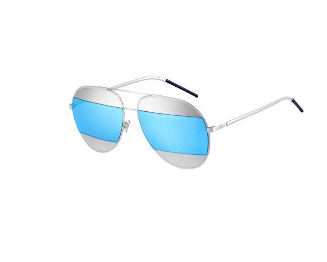 Dior Split1 Silver Metal Blue Mirror lenses 230615 3J Sunglasses IceOptic