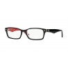 Ray-Ban RX5206 Top Black On Texture Red