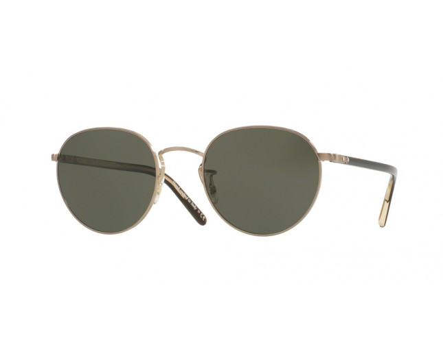 Oliver Peoples Hassett Brushed Gold Gey Polarized OV1203S 5261 P1 ICE Sunglasses IceOptic