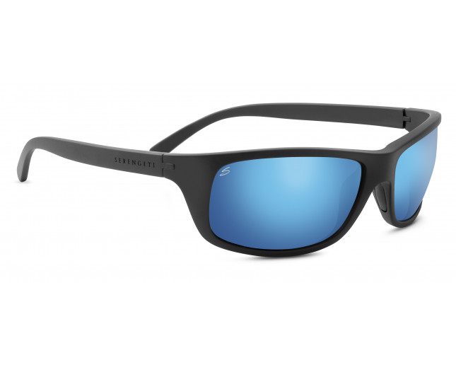 Serengeti Bormio Satin Black Polarized 555nm Blue