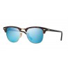 Ray-Ban Clubmaster Sand Havana Gold Crystal Grey Mirror Blue