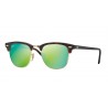 Ray-Ban Clubmaster Sand Havana Gold Crystal Grey Mirror Green