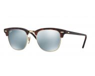 Ray-Ban Clubmaster Sand Havana Gold Crystal Light Green Mirror Silver