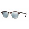 Ray-Ban Clubmaster Sand Havana Gold Crystal Light Green Mirror Silver