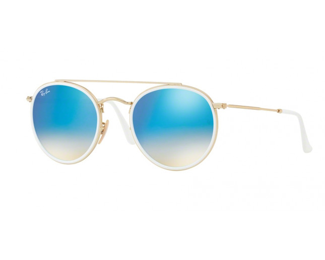 Ray-Ban RB3647N Gold Gradient Brown Mirror Blue