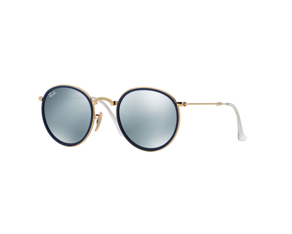 ray ban folding round metal