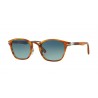 Persol Typewriter Edition Striped Brown Light Blue Gradient Blue Polarized