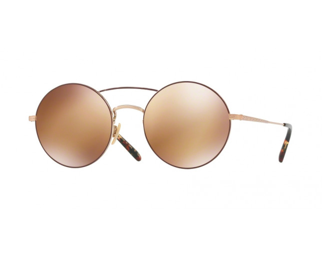 Oliver Peoples Nickol Rose Gold Burgundy Peach Gold Mirror 