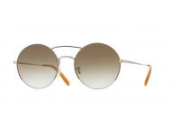 Oliver Peoples Nickol Brushed Gold Brown Rust Dark Olive Gradient