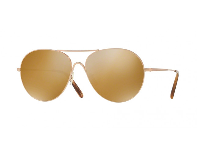 Oliver Peoples Rockmore Soft Rose Gold Pink Amber Goldtone